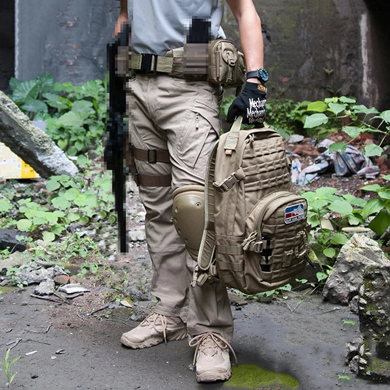 IX9 City Tactical Cargo Pants Men Stretch Cotton Work Military Pants Flexible Outdoor Army Combat Trousers with 9 Pockets