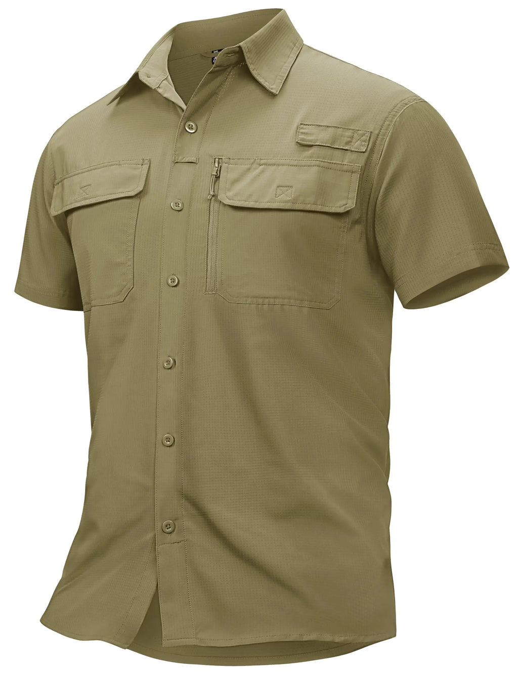 TACVASEN Quick Dry Fishing Shirts Men's UPF 50+ Sun Protection Long+short Sleeve Shirts Mesh Breathable Hiking Work Cargo Shirts