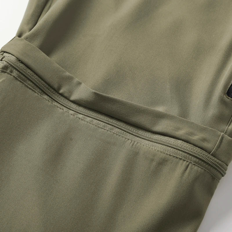 Men's outdoor quick drying pants lightweight and breathable detachable leg sports pants casual elastic hiking travel pants