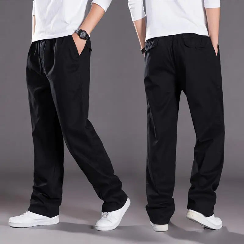 Summer thin cotton casual pants men loose straight leg 2024 new men's pants trend all matching men's long pants
