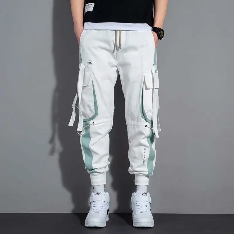 Outdoor Casual Pants Men's wear-resistant loose-fitting straight-leg multi-pocket overalls men's trousers