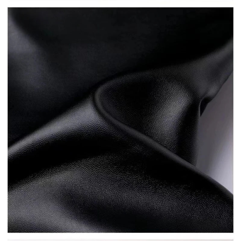 Windproof Slim Leather Pants for Men: Thickened Warm Motorcycle Trousers for Autumn and Winter Black Leather Pants Man