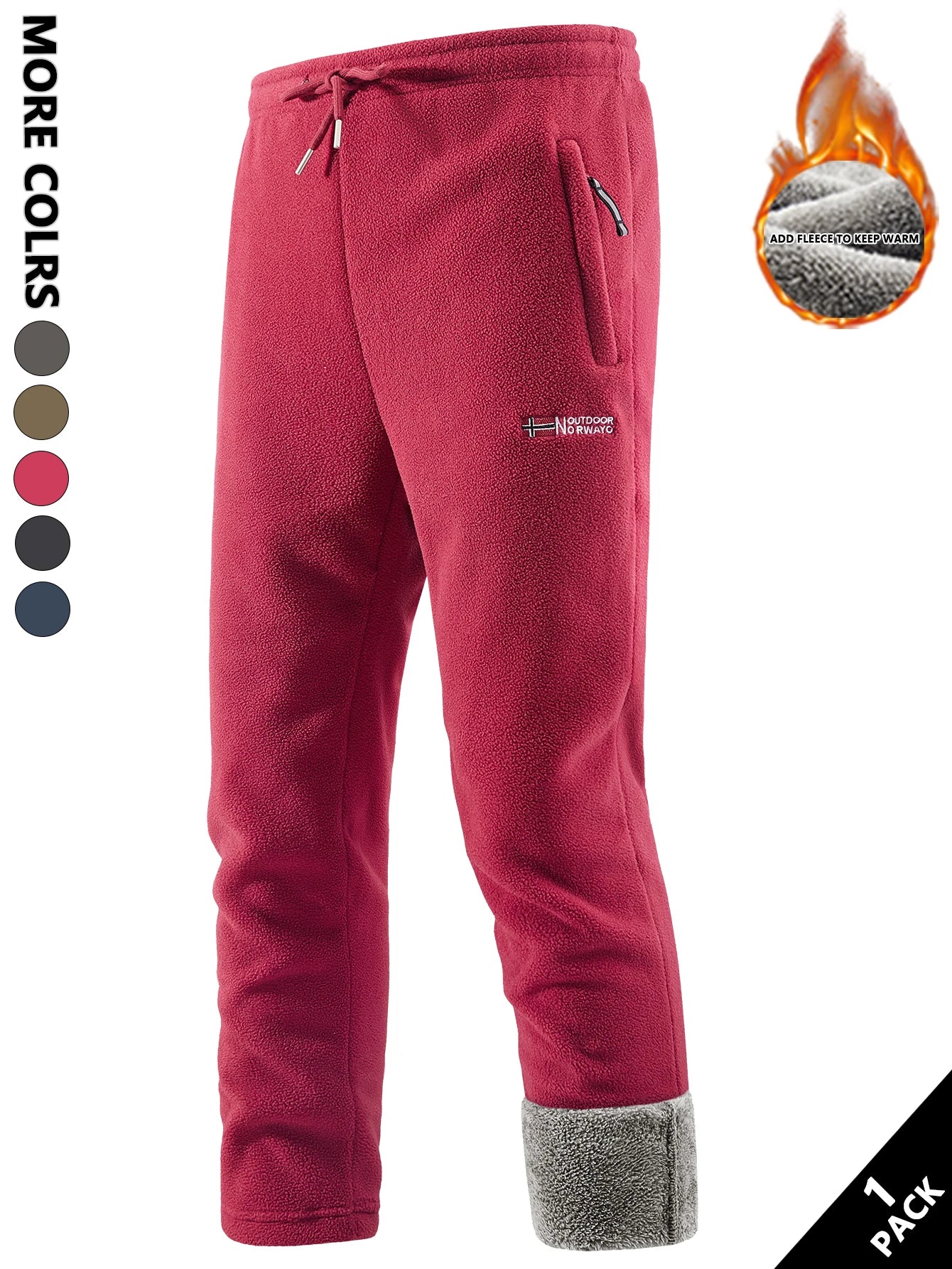 Men's Fleece-Lined Long Pants, Heat-Retaining and Warm, Soft and Skin-Friendly, Suitable for Home Leisure, Daily Commuting, Outdoor Walking, Warm-Up Exercises, Autumn and Winter Outings, and Short Trips