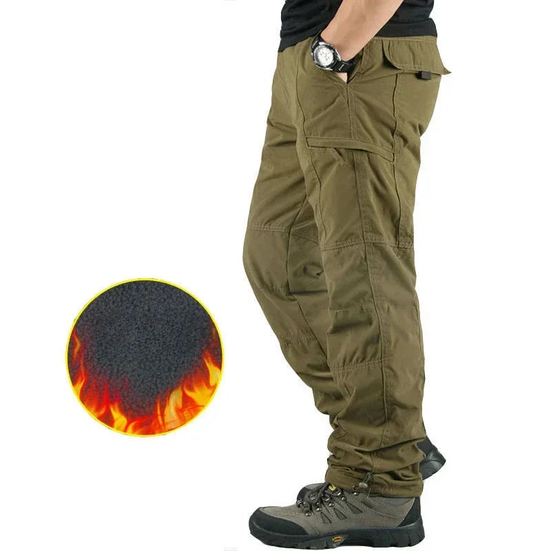 Warm Winter Fleece Pants Tactical Cargo Pants Classic Outdoor Hiking Thicken Joggers Pant Multi Pocket Trousers