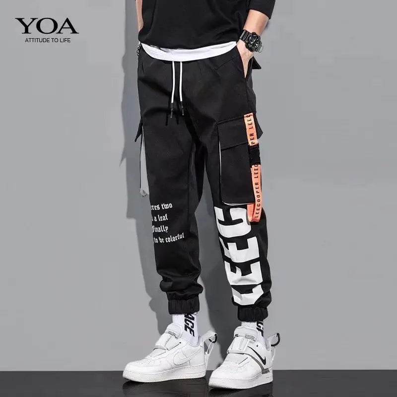 Outdoor Casual Pants Men's wear-resistant loose-fitting straight-leg multi-pocket overalls men's trousers