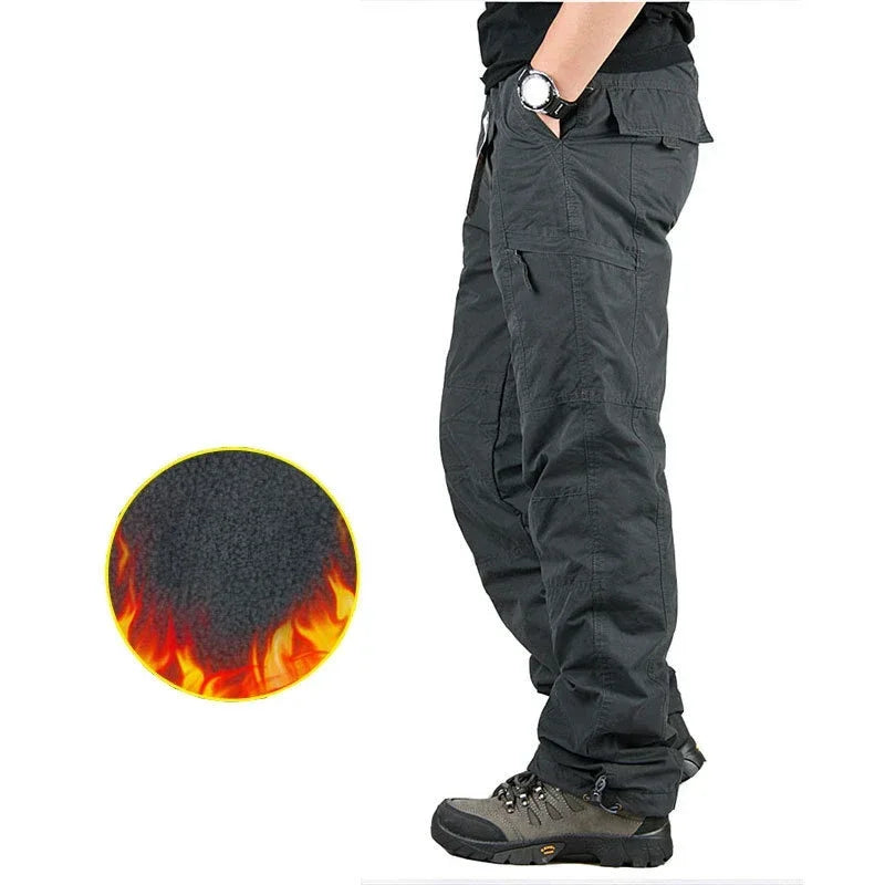 Warm Winter Fleece Pants Tactical Cargo Pants Classic Outdoor Hiking Thicken Joggers Pant Multi Pocket Trousers