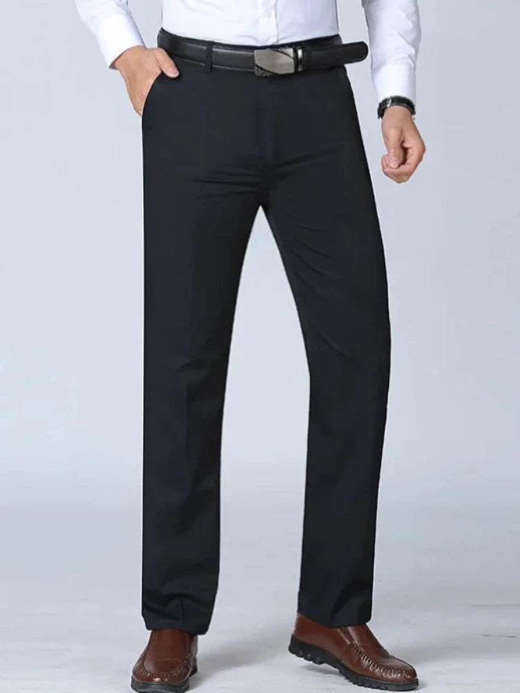 100% Cotton Summer Thin Suit Pants Mens Casual Autumn Thick Classic Business Fashion Stretch Trousers Male Brand Clothes KOACUS