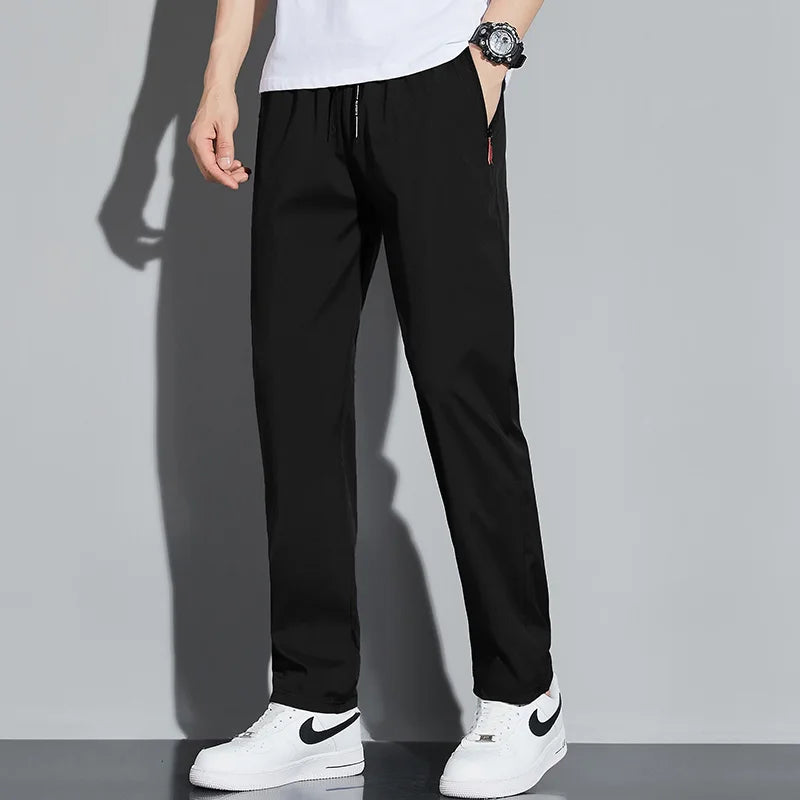 Men's Casual Pants Business Stretch Slim Fit Elastic Waist Jogger Korean Classic Blue Black Gray Male Brand Trousers