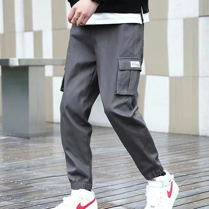 Outdoor Casual Pants Men's wear-resistant loose-fitting straight-leg multi-pocket overalls men's trousers