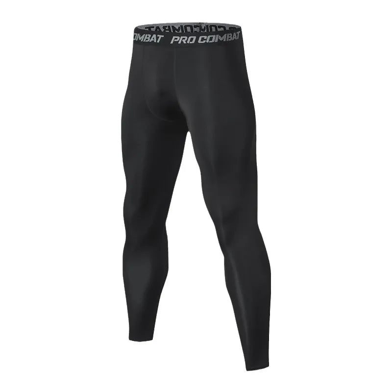 New Men's Tight Sports Pants Slim Pants Autumn And Winter Thermal Pants Plush High Stretch Quick Drying Compression Pants