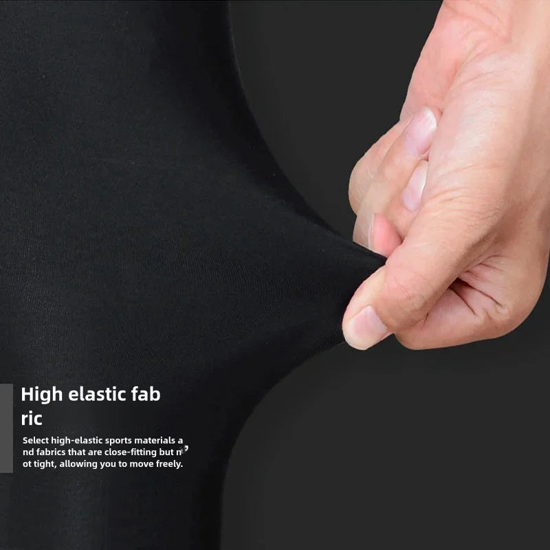 New Men's Tight Sports Pants Slim Pants Autumn And Winter Thermal Pants Plush High Stretch Quick Drying Compression Pants