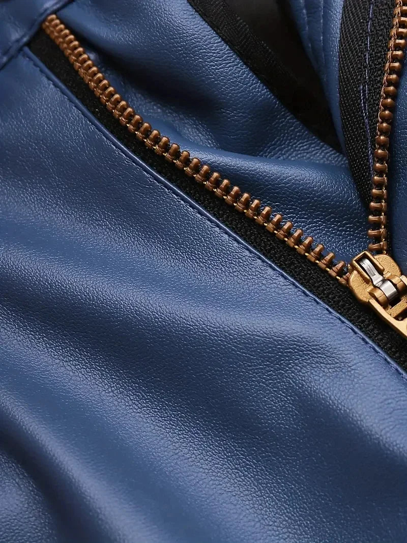 Men's Leather Pants Skinny Fit Elastic Fashion PU Leather Biker's Trousers Nightclub Party & Dance Pants Thin