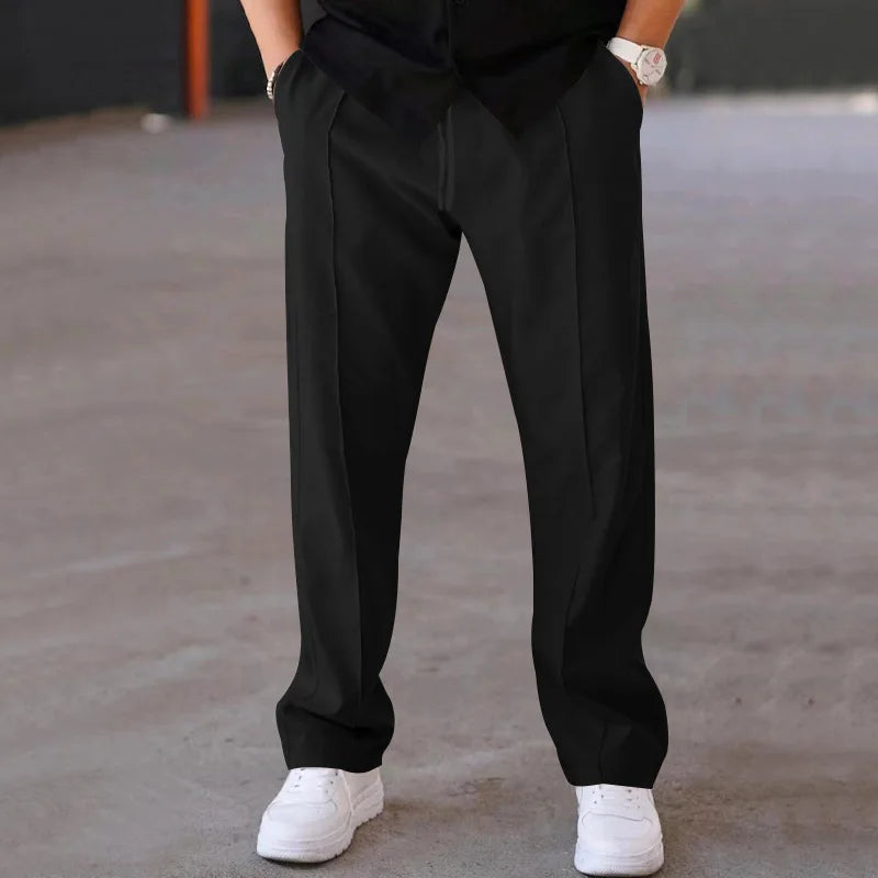 2025 New Thin Pants Men's Spring/Summer Loose Straight Leg Sports Casual Pants American Oversize Long Leg Pants