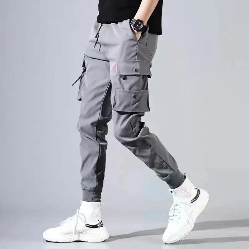 Outdoor Casual Pants Men's wear-resistant loose-fitting straight-leg multi-pocket overalls men's trousers