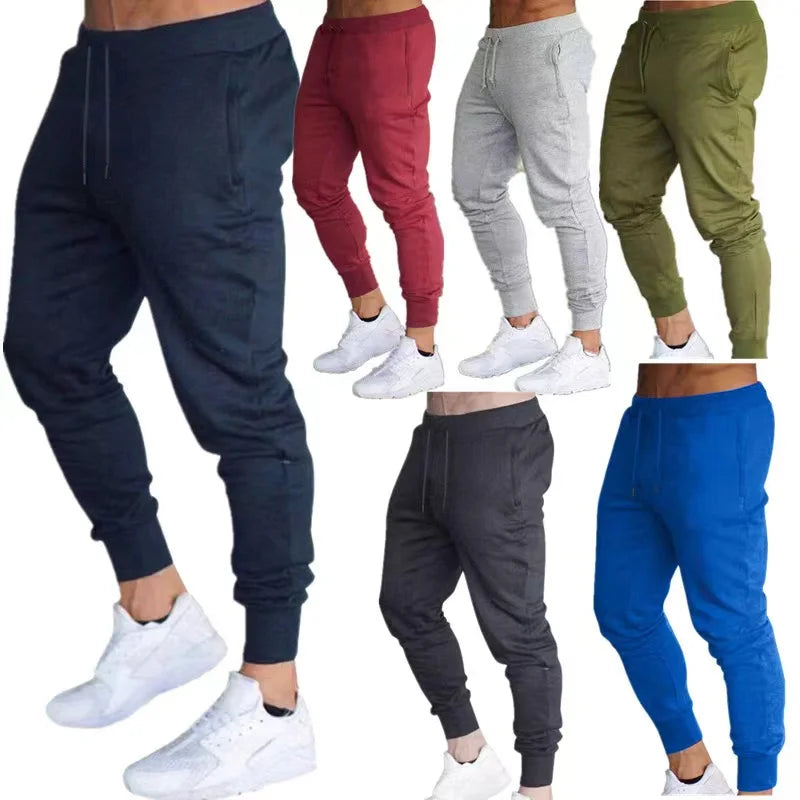Men's Cotton Slim Fit jogging pants sport sweatpants running pants runners trackpants bodybuilding pants