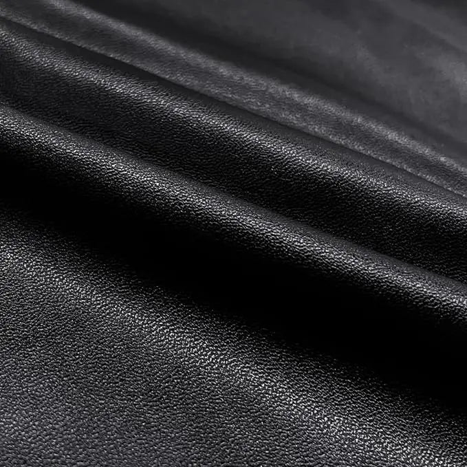 Arjen Kroos Men's Leather Pants Casual Straight Leg Motorcycle PU Leather Pant Multi Pockets