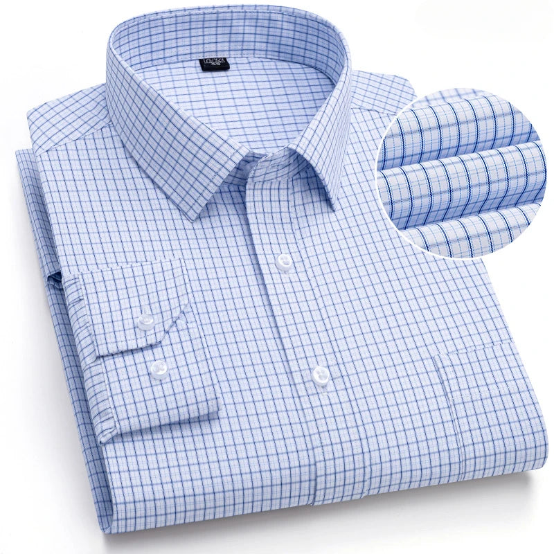 New in shirt elegants cotton long-sleeve shirts for men slim fit Casual plain shirt plaid designer tops soft houndstooth clothes