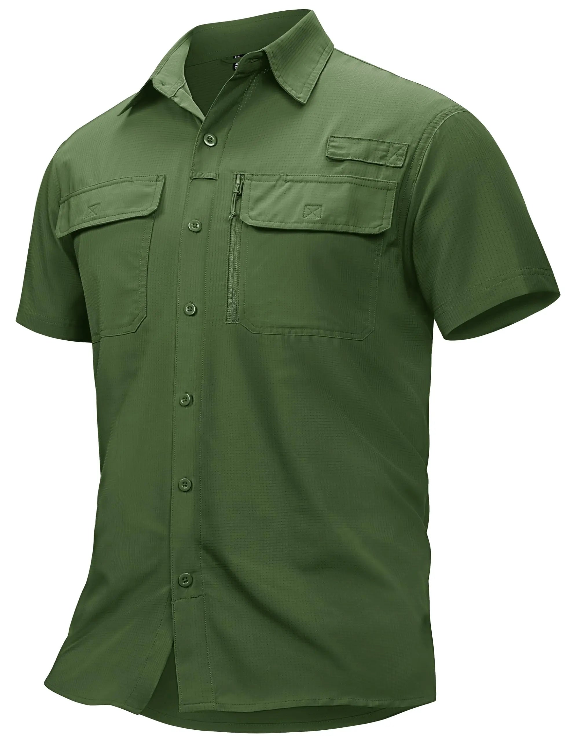 TACVASEN Quick Dry Fishing Shirts Men's UPF 50+ Sun Protection Long+short Sleeve Shirts Mesh Breathable Hiking Work Cargo Shirts