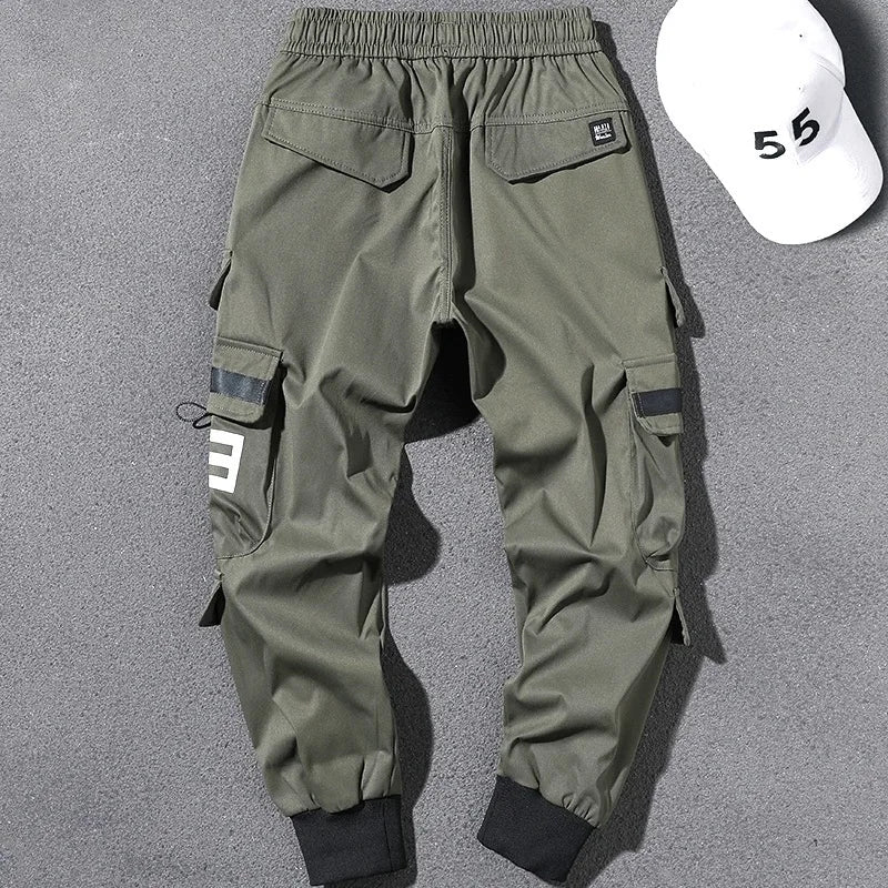 Outdoor Casual Pants Men's wear-resistant loose-fitting straight-leg multi-pocket overalls men's trousers