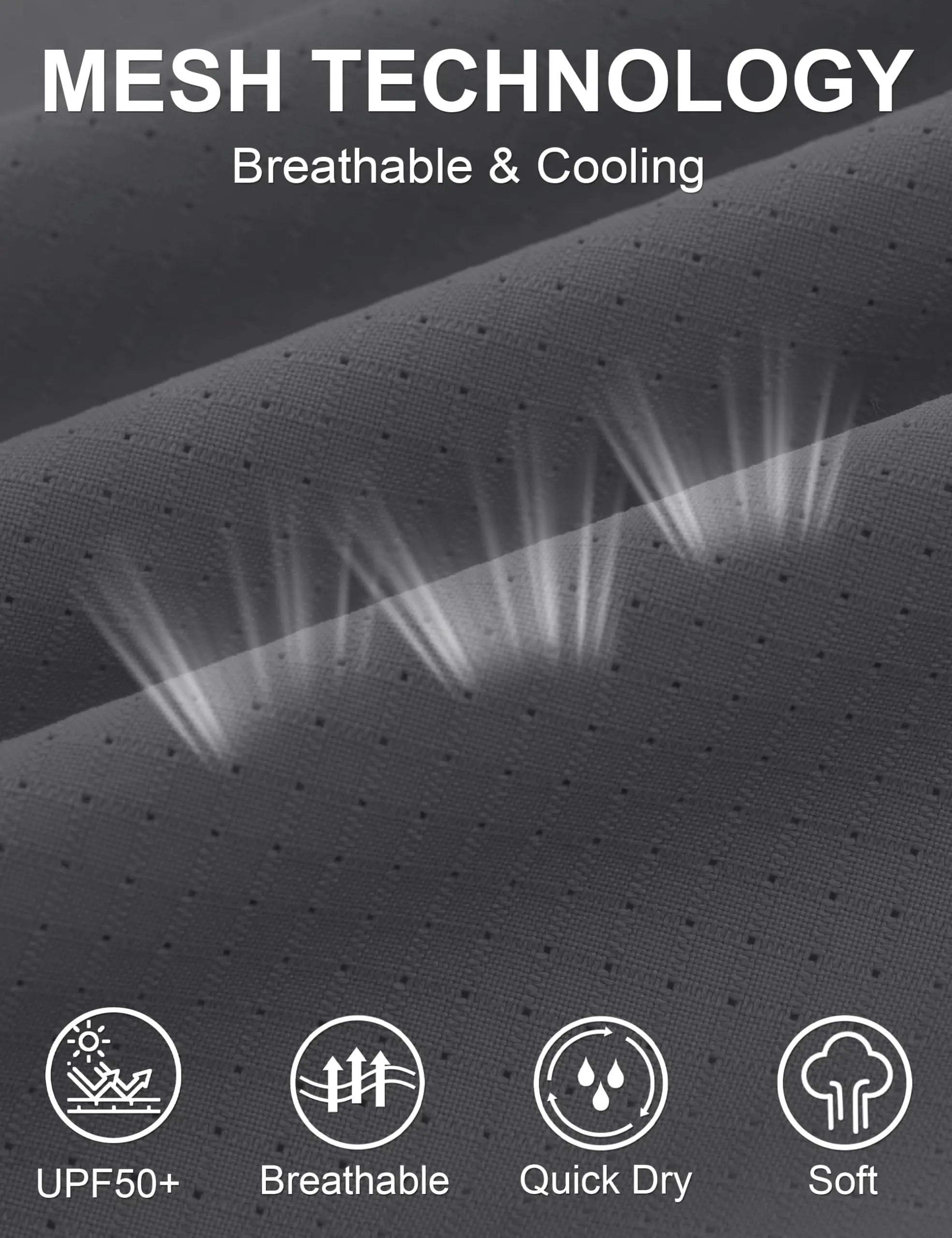 TACVASEN Quick Dry Fishing Shirts Men's UPF 50+ Sun Protection Long+short Sleeve Shirts Mesh Breathable Hiking Work Cargo Shirts