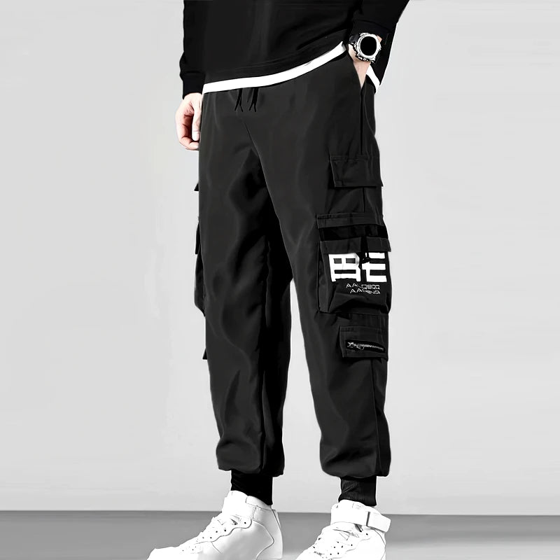 Outdoor Casual Pants Men's wear-resistant loose-fitting straight-leg multi-pocket overalls men's trousers