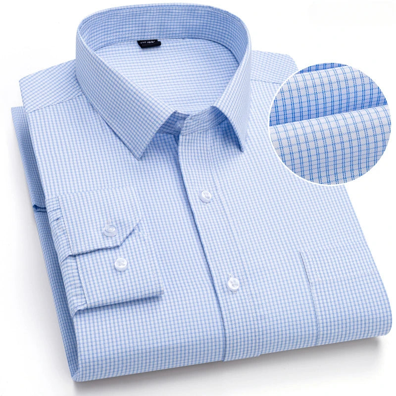 New in shirt elegants cotton long-sleeve shirts for men slim fit Casual plain shirt plaid designer tops soft houndstooth clothes