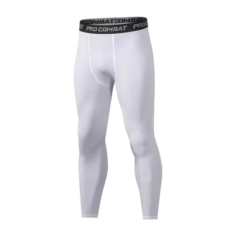 New Men's Tight Sports Pants Slim Pants Autumn And Winter Thermal Pants Plush High Stretch Quick Drying Compression Pants