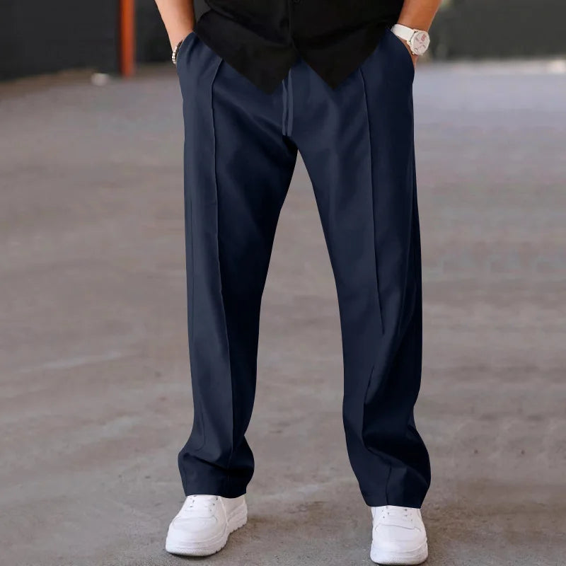 2025 New Thin Pants Men's Spring/Summer Loose Straight Leg Sports Casual Pants American Oversize Long Leg Pants