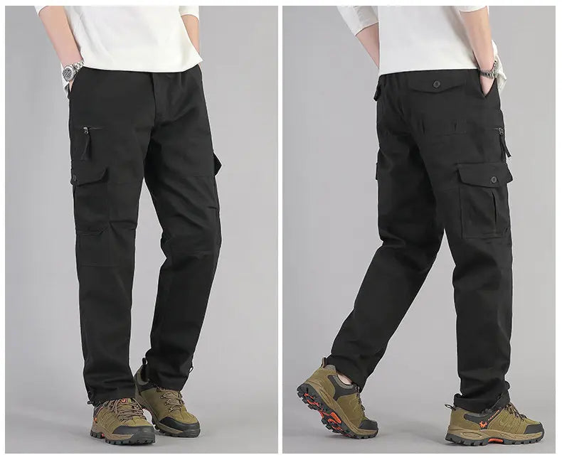 Big Size Men's Casual Sports Pants Stretch Waist Tactical Cargo Pants Man Hiking Pants Joggers Cotton Trousers
