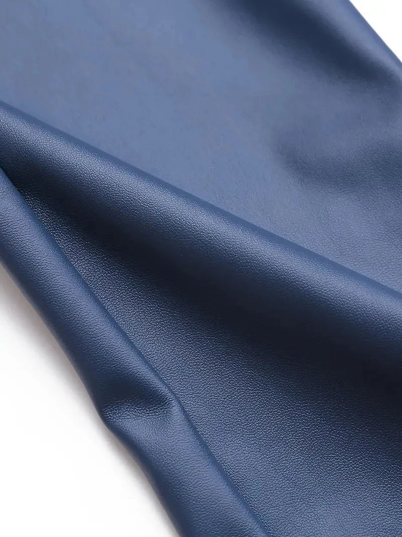 Men's Leather Pants Skinny Fit Elastic Fashion PU Leather Biker's Trousers Nightclub Party & Dance Pants Thin