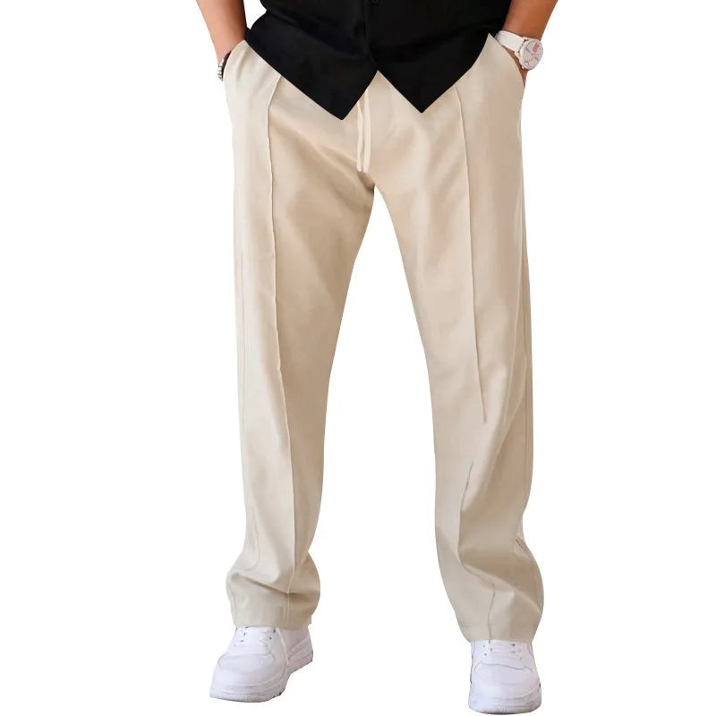 2025 New Thin Pants Men's Spring/Summer Loose Straight Leg Sports Casual Pants American Oversize Long Leg Pants