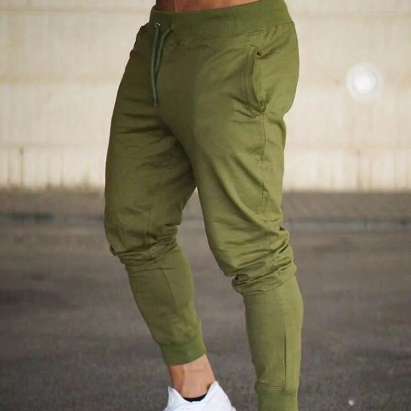 Men's Cotton Slim Fit jogging pants sport sweatpants running pants runners trackpants bodybuilding pants