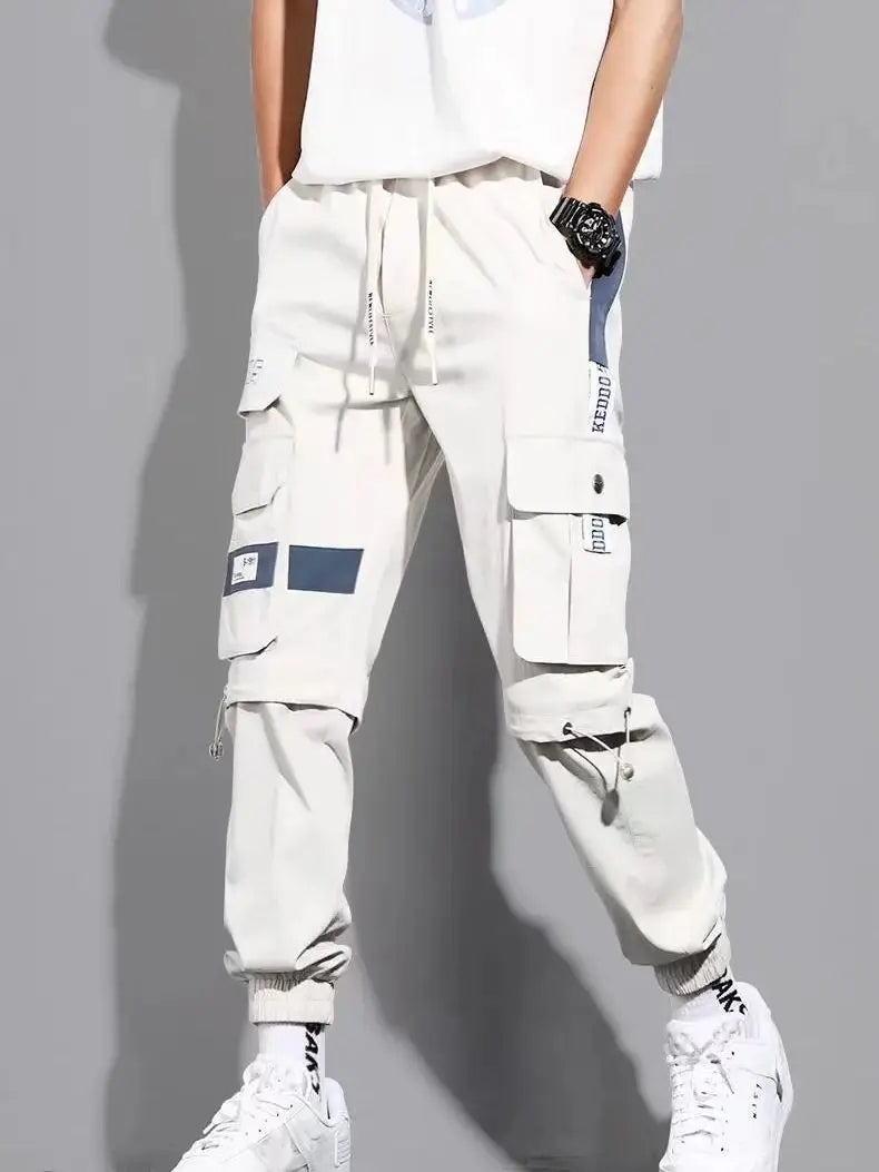 Outdoor Casual Pants Men's wear-resistant loose-fitting straight-leg multi-pocket overalls men's trousers