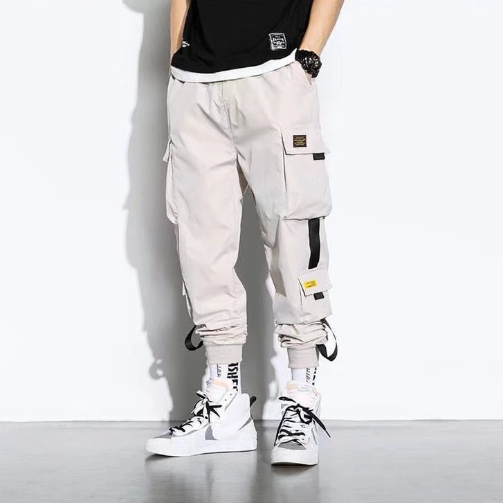 Outdoor Casual Pants Men's wear-resistant loose-fitting straight-leg multi-pocket overalls men's trousers