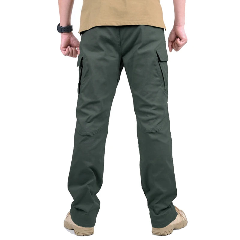 IX9 City Tactical Cargo Pants Men Stretch Cotton Work Military Pants Flexible Outdoor Army Combat Trousers with 9 Pockets
