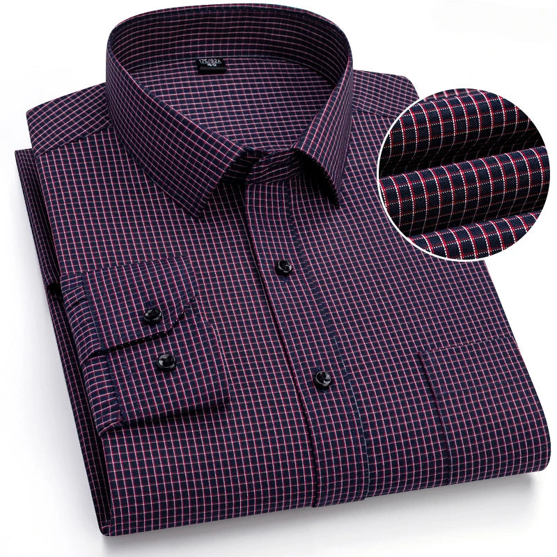 New in shirt elegants cotton long-sleeve shirts for men slim fit Casual plain shirt plaid designer tops soft houndstooth clothes