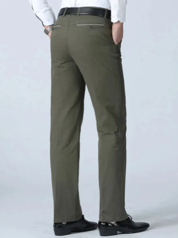 100% Cotton Summer Thin Suit Pants Mens Casual Autumn Thick Classic Business Fashion Stretch Trousers Male Brand Clothes KOACUS