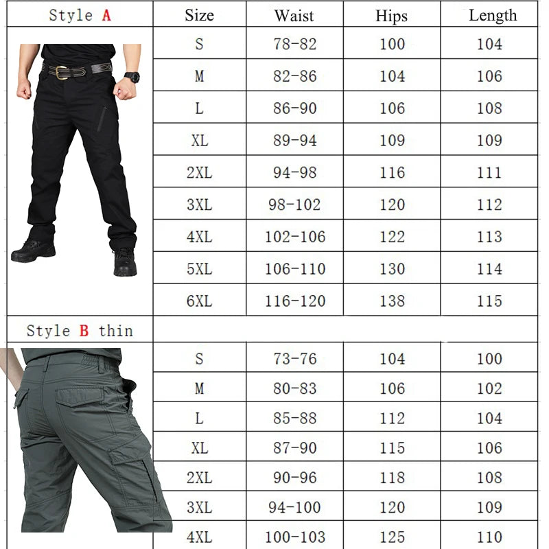 Tactical Cargo Pants Men Outdoor Waterproof SWAT Combat Military Camouflage Trousers Casual Multi Pocket Male Work Joggers