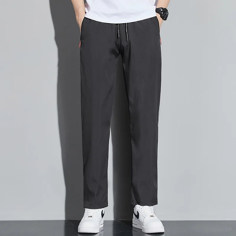 Men's Casual Pants Business Stretch Slim Fit Elastic Waist Jogger Korean Classic Blue Black Gray Male Brand Trousers