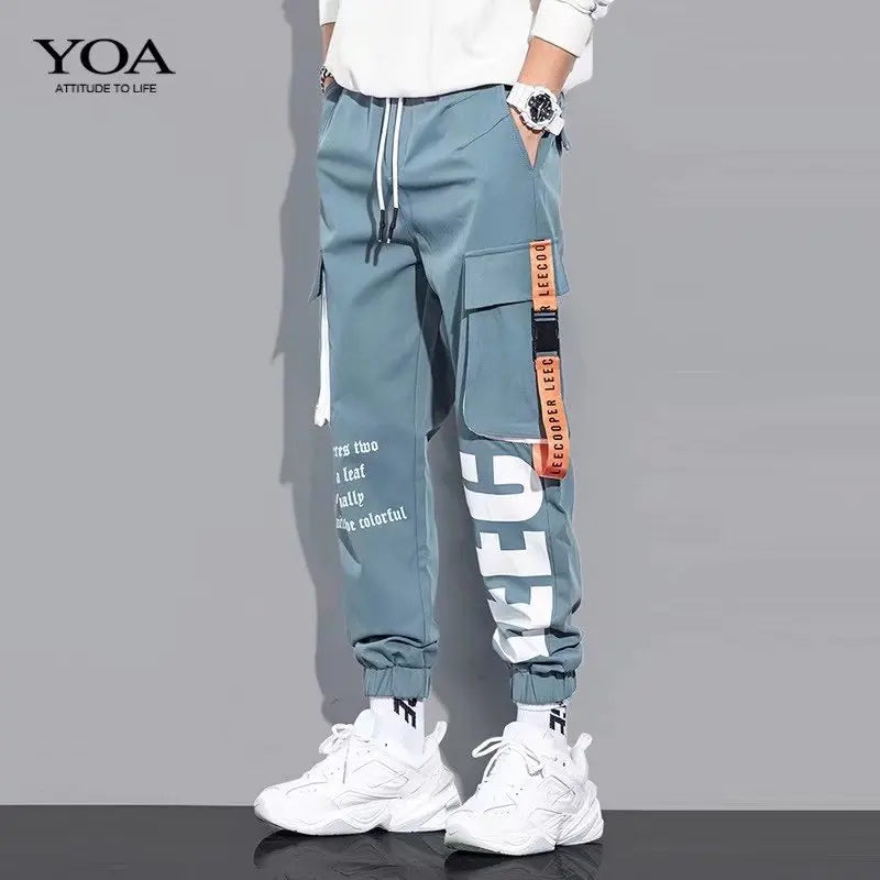 Outdoor Casual Pants Men's wear-resistant loose-fitting straight-leg multi-pocket overalls men's trousers