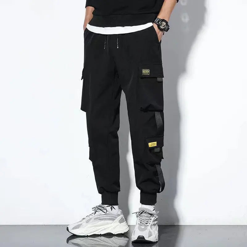Outdoor Casual Pants Men's wear-resistant loose-fitting straight-leg multi-pocket overalls men's trousers