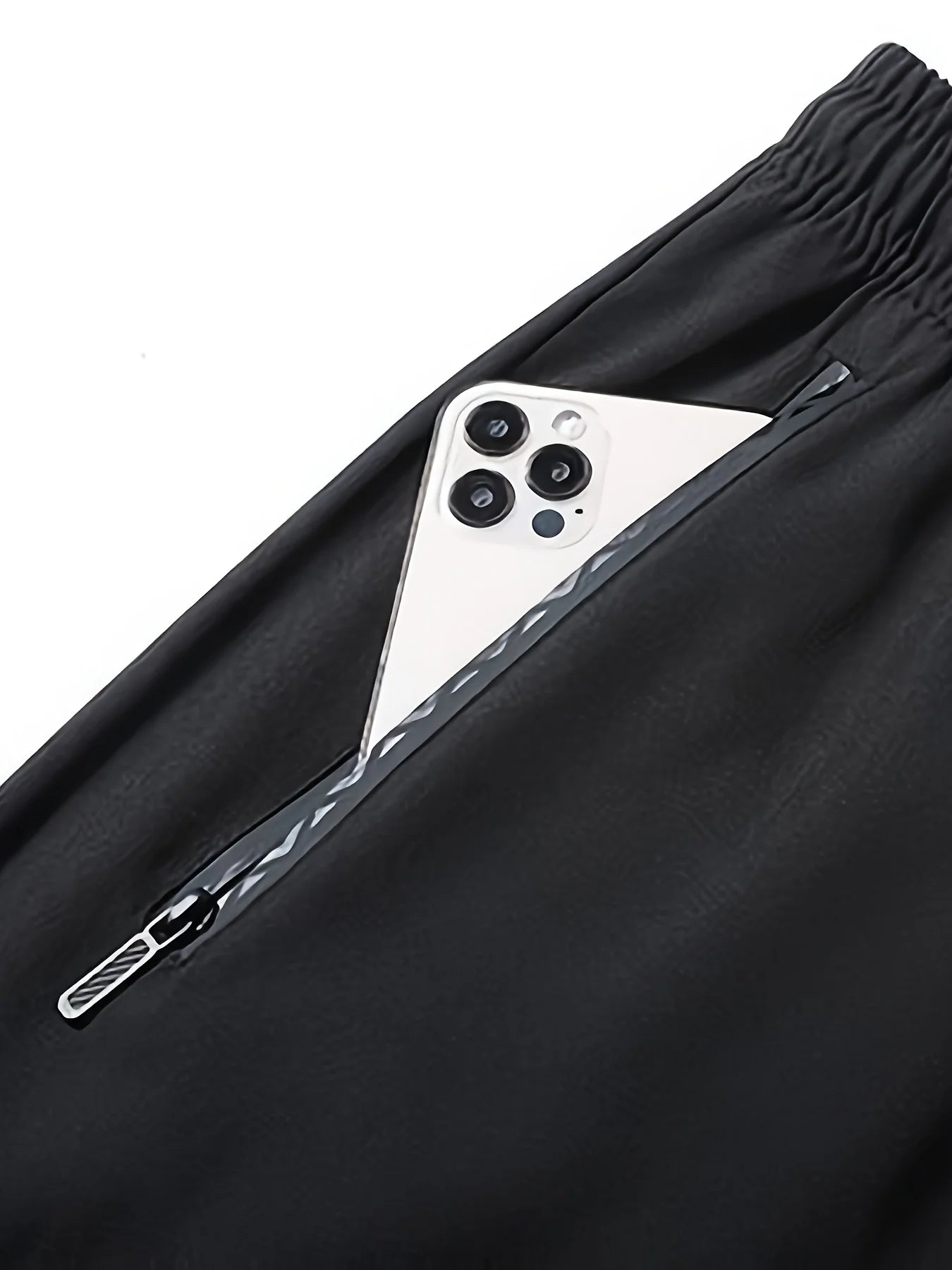 Men's High Elastic Zipper Pocket Trousers Lightweight Drawstring Sports Pants Gift Mens Sweatpants Fishing Vintage Football Man